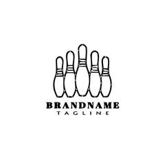 Fototapeta premium bowling cartoon logo icon template black vector illustration