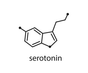 Serotonin formula on isolated background. Symbol. Vector illustration.