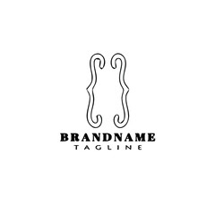simple brackets cartoon logo icon design template black isolated vector illustration