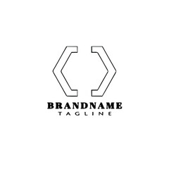 brackets cartoon logo icon design template black isolated vector symbol