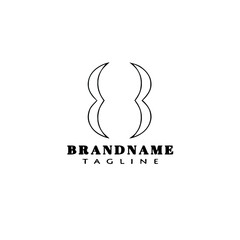 symbol brackets cartoon logo icon design template black isolated vector illustration