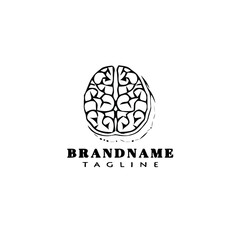 brain cartoon logo icon design template black isolated vector illustration