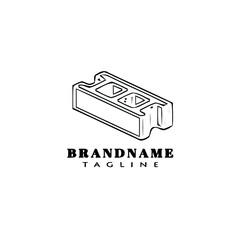 construction worker brick cartoon logo icon template black isolated vector illustration