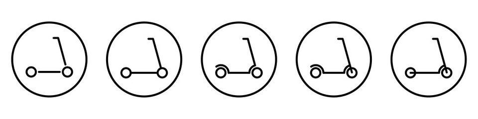 Electric scooter icons. Kick scooter. Environmentally friendly transpor. Vector illustration