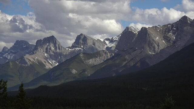 he rocky mountains on a spring day