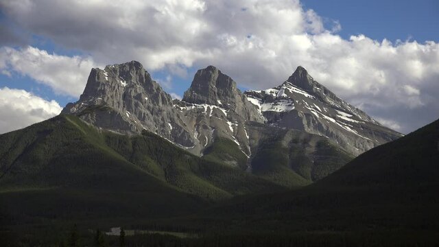 the rocky mountains on a spring day