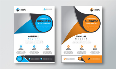 Corporate Business Flyer Layout  Template Background Design Concept Idea.