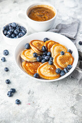 pancake berrie blueberrie breakfast fresh sweet dessert meal snack on the table copy space food background rustic