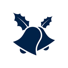 Christmas bell icon logo template isolated on white background.