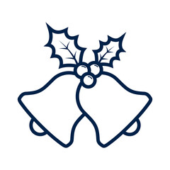 Christmas bell icon logo template isolated on white background.