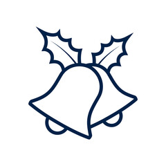 Christmas bell icon logo template isolated on white background.