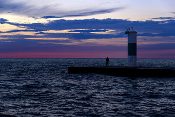 Watching the Sunset from the Lake Michigan Pier