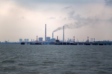 Fototapeta na wymiar Gas power plant in Trombay near Mumbai, India