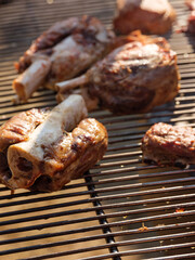 Meat steak on the grill
