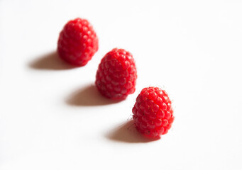 Raspberry berries on a white background. High quality photo