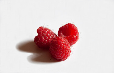 Raspberry berries on a white background. High quality photo