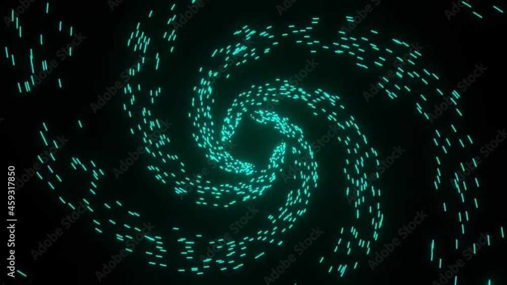Poster abstract spinning space objects with starry tails. design. colorful cosmic comets rotating on a blac