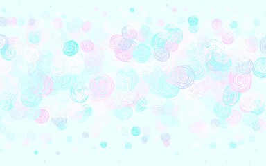 Light Pink, Blue vector abstract backdrop with roses.