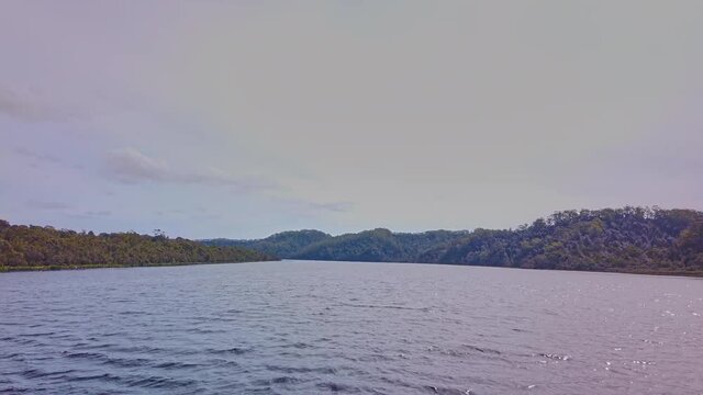 Time lapse forward motion on the Gordon River at the Franklin-Gordon Wild Rivers National Park, Strahan, Tasmania, Australia