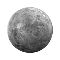 Realistic 3D illustration of the scratched concrete sphere isolated on white background