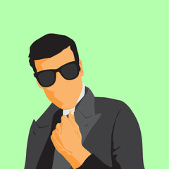 Minimalist illustration with fashion man.