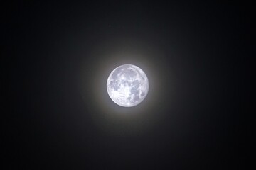 A telescopic view of the beautiful moon in the night