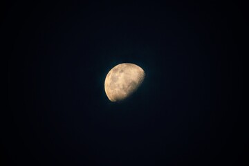 A telescopic view of the beautiful moon in the night