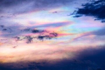 A rare case of Iridescent clouds showing dramatic color change in the sky