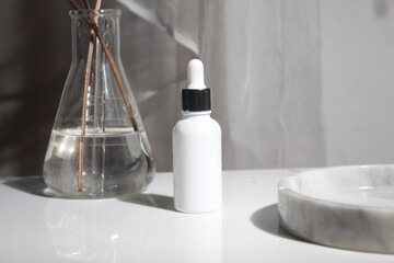 white background, cosmetic makeup bottle lotion cream product with beauty fashion skincare healthcare concept, facial foam treatment