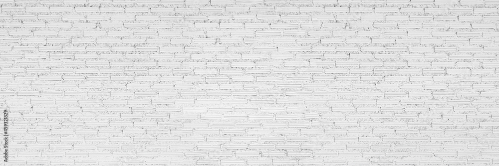 Aufkleber horizontal white brick wall for pattern and background