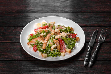 Delicious fresh chicken salad for a festive table