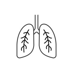 Lungs icon.Vector illustration isolated on white background.
