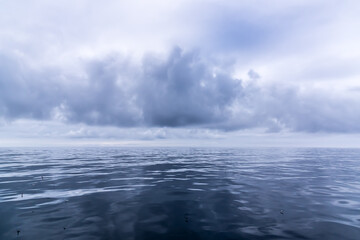 Seascape. Blue sky and white cloud.
