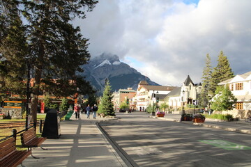 September Evening On Banff Ave, Banff National Park, Alberta