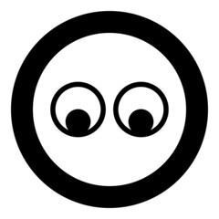 Eyes Look concept Two pairs eye View icon in circle round black color vector illustration solid outline style image