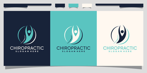 Chiropractic logo design template with unique nodern concept Premium Vector
