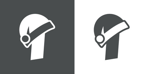 Logotipo con letra inicial I con silueta de gorro de Papá Noel en fondo gris y fondo blanco