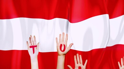 Austria Country Flag
Animated Austria a flag with animated hand with text writing as Austria