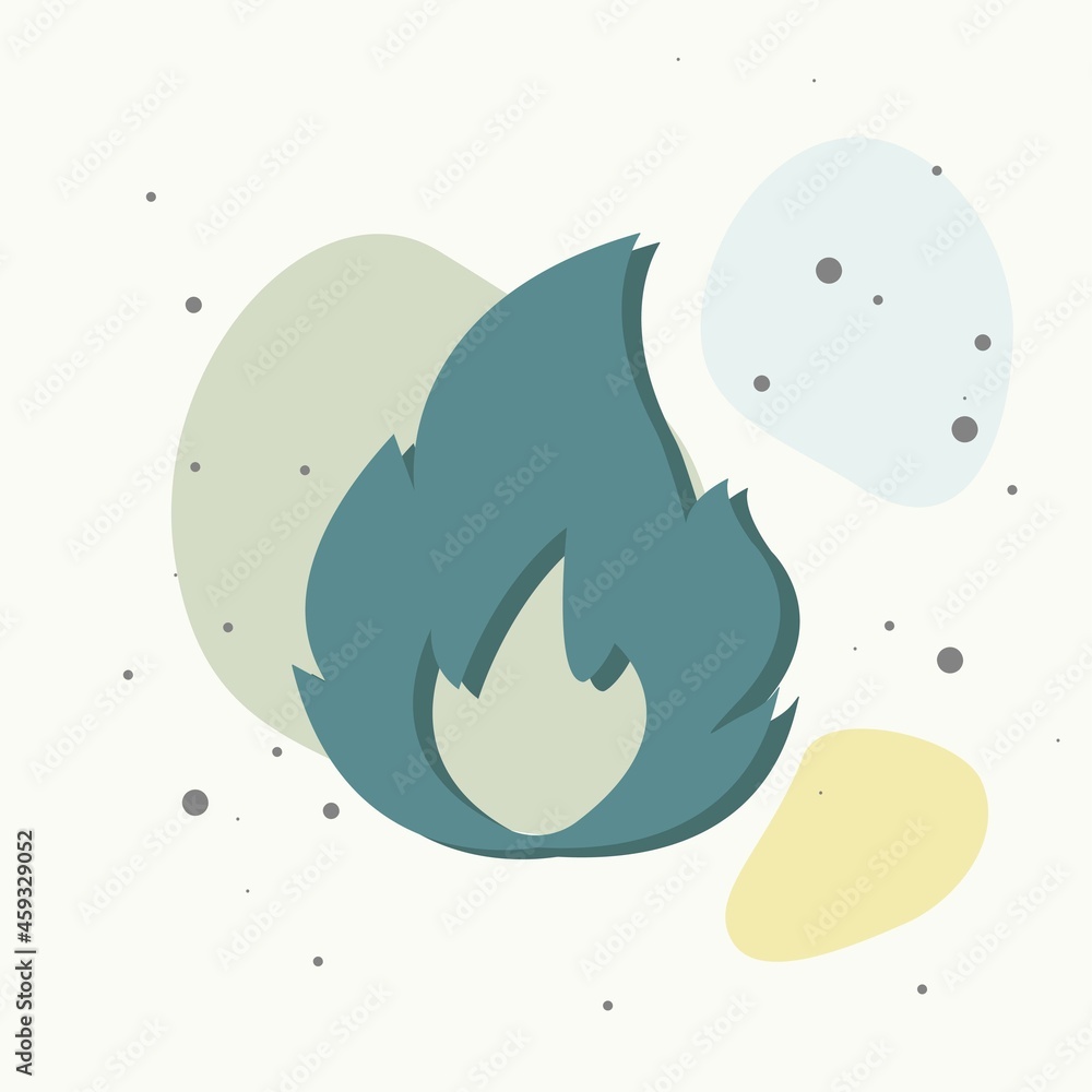 Aufkleber vector fire icon on multicolored background. layers grouped for easy editing illustration. for your 