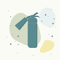 Vector icon fire extinguisher on multicolored background.