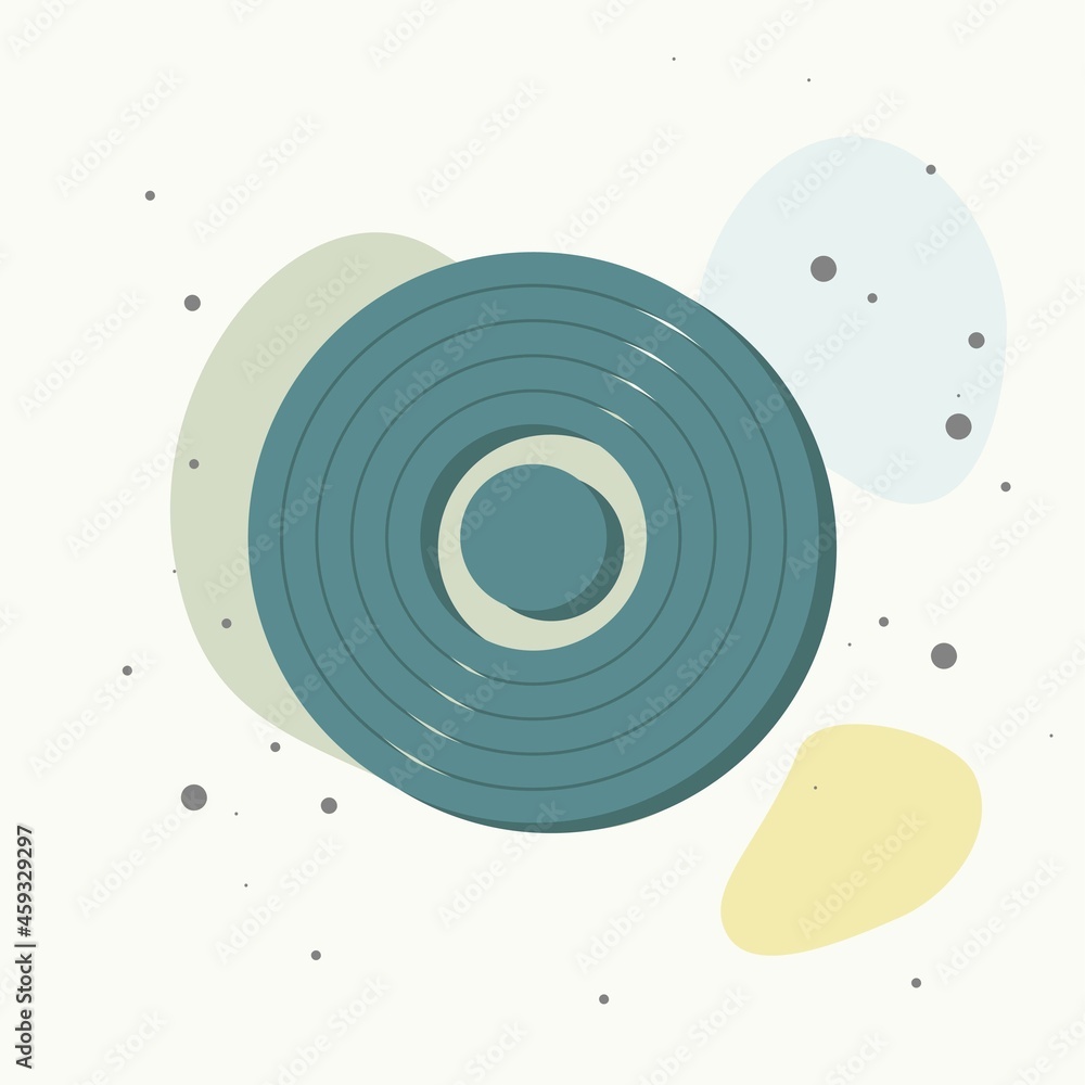 Poster vector icon of the target on multicolored background.