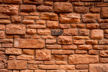 Orange Stone Masonry Wall Background Texture