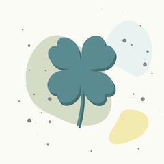 Vector icon four-leafed clover on multicolored background.