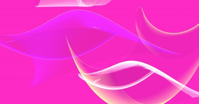 Pink background of the movement of abstract figures. Intricate lines and shapes for the screensaver.