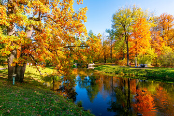 Catherine park in autumn, Pushkin (Tsarskoe Selo), Saint Petersburg, Russia