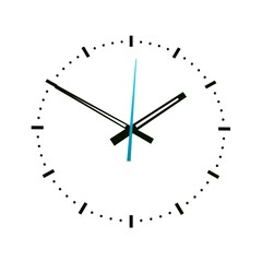 Time clock closeup on whte. 3d render