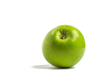 Fresh green apple isolated on white background.