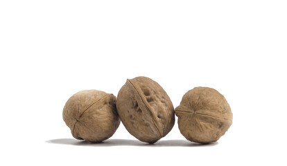 Walnuts isolate on a white background.