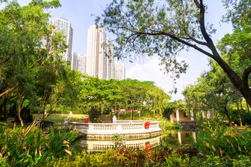 Obraz premium Central Park Kowloon. Hong Kong. China.
