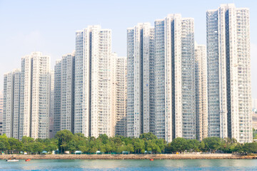 Fototapeta na wymiar Apartment building. Hong Kong. China.
